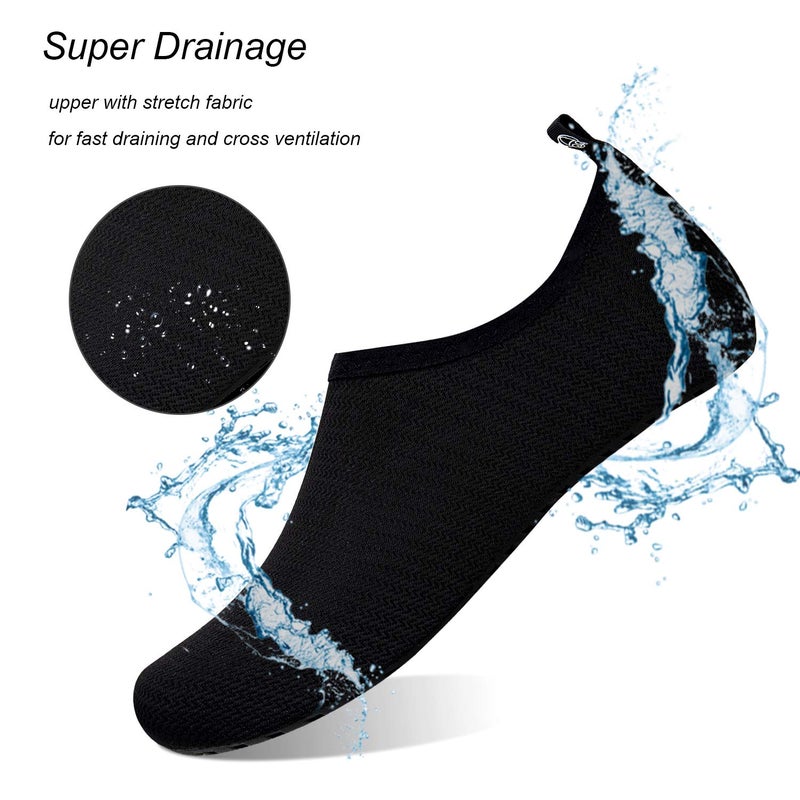 WateLves Water Shoes for Womens Mens Barefoot Quick-Dry Aqua Socks for Beach Swim Surf Yoga Exercise Camping Must Haves (N.Black, 38/39) - Image 2